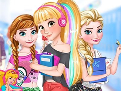 Frozen Sisters and Rapunzel Students Dress Up Gameplay HD https