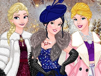 Coleção de vestidos de baile de inverno das princesas 👗 Jogue Grátis  Coleção de vestidos de baile de inverno das princesas - Prinxy