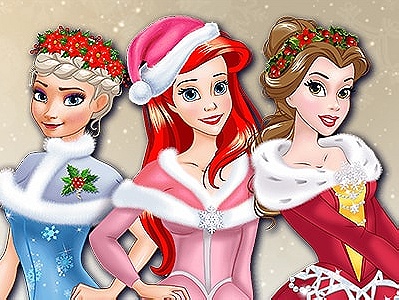 Jogue Vestir as princesas da Disney para o Natal, um jogo de Natal